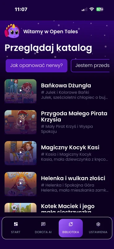Open Tales app - library of therapeutic audio stories